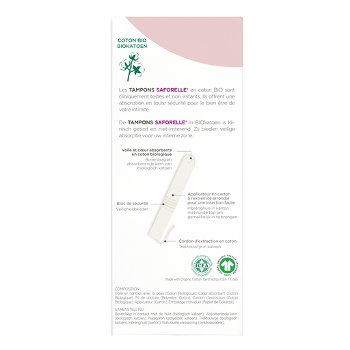 Tampons avec applicateur Coton BIO, Format Normal, medium